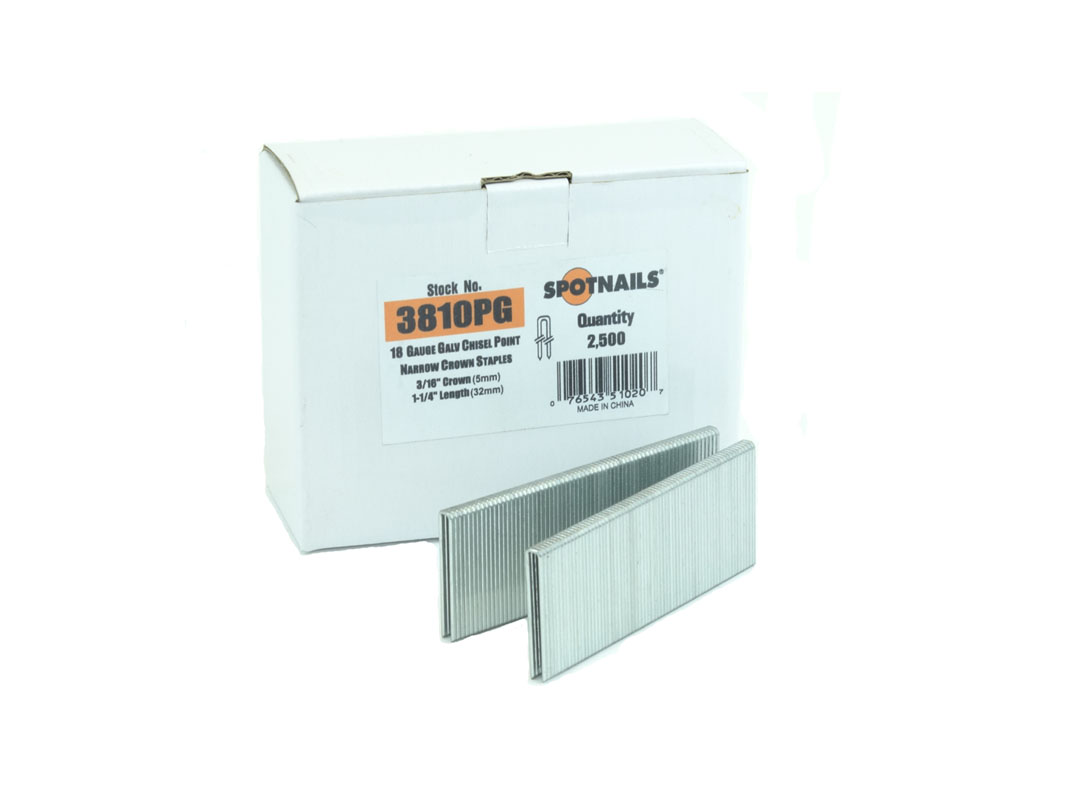 18 Gauge 3/16″ Narrow Crown Galvanized by Spot Nails